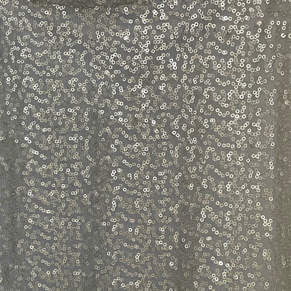 Blue Sequin Floor Length Gown With Thigh Slit - Picture 2 of 7